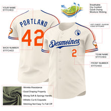 Laden Sie das Bild in den Galerie-Viewer, Custom Cream Orange-Royal Raglan Line Gradient Stripe Authentic Baseball Jersey
