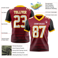 Laden Sie das Bild in den Galerie-Viewer, Custom Cardinal White Black-Yellow Authentic Fluid Scratch Waves Football Jersey
