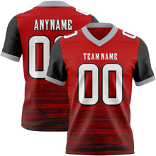 Загрузить изображение в средство просмотра галереи, Custom Red White Black-Gray Authentic Fluid Scratch Waves Football Jersey
