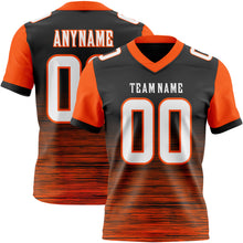 Laden Sie das Bild in den Galerie-Viewer, Custom Black White-Orange Authentic Fluid Scratch Waves Football Jersey
