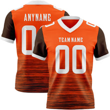 Charger l'image dans la galerie, Custom Orange White-Brown Authentic Fluid Scratch Waves Football Jersey
