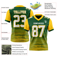 Laden Sie das Bild in den Galerie-Viewer, Custom Green White-Yellow Authentic Fluid Scratch Waves Football Jersey
