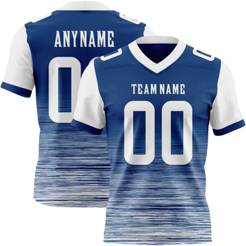Custom US Navy Blue-White Authentic Fluid Scratch Waves Football Jersey