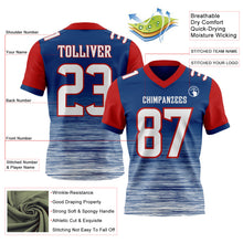 Charger l'image dans la galerie, Custom US Navy Blue White-Red Authentic Fluid Scratch Waves Football Jersey
