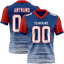 Charger l'image dans la galerie, Custom US Navy Blue White-Red Authentic Fluid Scratch Waves Football Jersey
