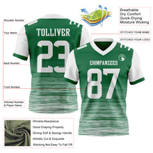Laden Sie das Bild in den Galerie-Viewer, Custom Kelly Green-White Authentic Fluid Scratch Waves Football Jersey
