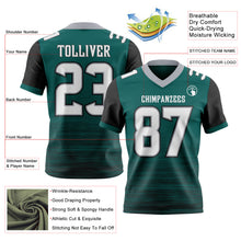Загрузить изображение в средство просмотра галереи, Custom Midnight Green White Black-Gray Authentic Fluid Scratch Waves Football Jersey
