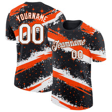 Laden Sie das Bild in den Galerie-Viewer, Custom Black White-Orange Brush Stroke Splatter Starburst Performance T-Shirt
