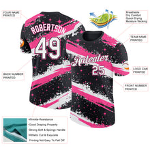 Laden Sie das Bild in den Galerie-Viewer, Custom Black White-Pink Brush Stroke Splatter Starburst Performance T-Shirt

