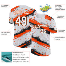 Charger l'image dans la galerie, Custom White Orange-Black Brush Stroke Splatter Starburst Performance T-Shirt
