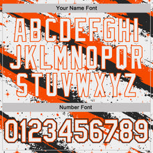Charger l'image dans la galerie, Custom White Orange-Black Brush Stroke Splatter Starburst Performance T-Shirt
