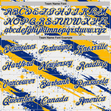 Charger l'image dans la galerie, Custom White Royal-Gold Brush Stroke Splatter Starburst Performance T-Shirt
