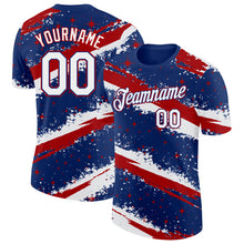 Загрузить изображение в средство просмотра галереи, Custom Royal White-Red Brush Stroke Splatter Starburst Performance T-Shirt
