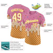 Charger l'image dans la galerie, Custom Light Pink Cream-Gold Ice Cream Waffle Foodie Dessert Performance T-Shirt
