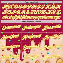 Laden Sie das Bild in den Galerie-Viewer, Custom Maroon Cream-Gold Ice Cream Waffle Foodie Dessert Performance T-Shirt
