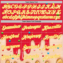 Laden Sie das Bild in den Galerie-Viewer, Custom Fire Red Cream-Gold Ice Cream Waffle Foodie Dessert Performance T-Shirt

