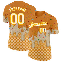 Загрузить изображение в средство просмотра галереи, Custom Bay Orange Cream-Gold Ice Cream Waffle Foodie Dessert Performance T-Shirt
