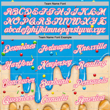 Charger l'image dans la galerie, Custom Sky Blue Cream-Pink Ice Cream Waffle Foodie Dessert Performance T-Shirt

