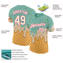 Charger l'image dans la galerie, Custom Ice Blue Cream-Pink Ice Cream Waffle Foodie Dessert Performance T-Shirt
