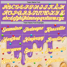 Загрузить изображение в средство просмотра галереи, Custom Medium Purple Cream-Gold Ice Cream Waffle Foodie Dessert Performance T-Shirt

