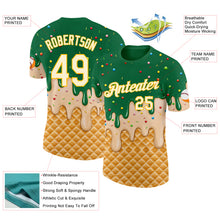 Charger l'image dans la galerie, Custom Kelly Green Cream-Gold Ice Cream Waffle Foodie Dessert Performance T-Shirt
