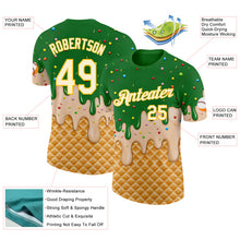 Charger l'image dans la galerie, Custom Grass Green Cream-Gold Ice Cream Waffle Foodie Dessert Performance T-Shirt
