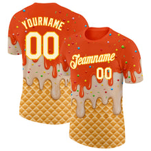 Charger l'image dans la galerie, Custom Orange Cream-Gold Ice Cream Waffle Foodie Dessert Performance T-Shirt
