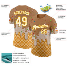Charger l'image dans la galerie, Custom Tan Cream-Gold Ice Cream Waffle Foodie Dessert Performance T-Shirt

