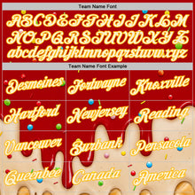 Загрузить изображение в средство просмотра галереи, Custom Red Cream-Gold Ice Cream Waffle Foodie Dessert Performance T-Shirt

