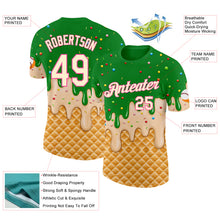 Charger l'image dans la galerie, Custom Light Kelly Green Cream-Pink Ice Cream Waffle Foodie Dessert Performance T-Shirt
