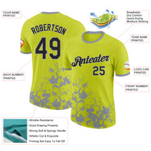 Load image into Gallery viewer, Custom Neon Yellow Black-Gray Brush Stroke Splatter Performance T-Shirt
