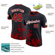 Load image into Gallery viewer, Custom Black Red-White Brush Stroke Splatter Performance T-Shirt
