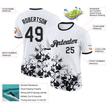 Load image into Gallery viewer, Custom White Black-Gray Brush Stroke Splatter Performance T-Shirt
