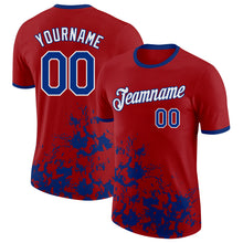 Load image into Gallery viewer, Custom Red Royal-White Brush Stroke Splatter Performance T-Shirt
