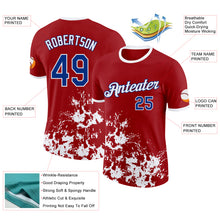 Load image into Gallery viewer, Custom Red Royal-White Brush Stroke Splatter Performance T-Shirt
