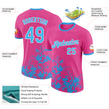 Load image into Gallery viewer, Custom Pink Sky Blue-White Brush Stroke Splatter Performance T-Shirt
