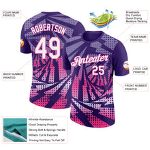 Load image into Gallery viewer, Custom Purple White-Pink Lightning Gradient Dot Performance T-Shirt
