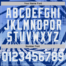 Load image into Gallery viewer, Custom Royal White-Light Blue Lightning Gradient Dot Performance T-Shirt
