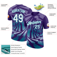Laden Sie das Bild in den Galerie-Viewer, Custom Purple White-Teal Lightning Gradient Dot Performance T-Shirt
