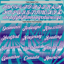 Laden Sie das Bild in den Galerie-Viewer, Custom Teal White-Purple Lightning Gradient Dot Performance T-Shirt
