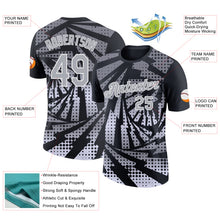 Laden Sie das Bild in den Galerie-Viewer, Custom Black Gray-White Lightning Gradient Dot Performance T-Shirt
