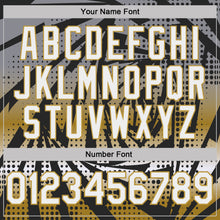 Load image into Gallery viewer, Custom Black White-Old Gold Lightning Gradient Dot Performance T-Shirt

