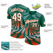 Load image into Gallery viewer, Custom Kelly Green White-Orange Lightning Gradient Dot Performance T-Shirt
