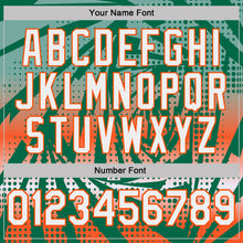 Load image into Gallery viewer, Custom Kelly Green White-Orange Lightning Gradient Dot Performance T-Shirt

