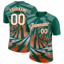 Load image into Gallery viewer, Custom Kelly Green White-Orange Lightning Gradient Dot Performance T-Shirt
