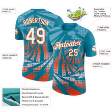 Laden Sie das Bild in den Galerie-Viewer, Custom Teal White-Orange Lightning Gradient Dot Performance T-Shirt
