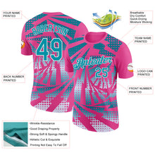 Laden Sie das Bild in den Galerie-Viewer, Custom Pink Teal-White Lightning Gradient Dot Performance T-Shirt

