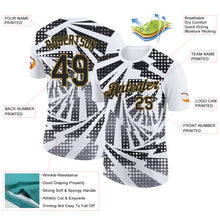 Load image into Gallery viewer, Custom White Black Gray-Old Gold Lightning Gradient Dot Performance T-Shirt
