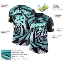 Load image into Gallery viewer, Custom Black Ice Blue-White Lightning Gradient Dot Performance T-Shirt

