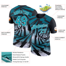 Load image into Gallery viewer, Custom Black Teal-White Lightning Gradient Dot Performance T-Shirt
